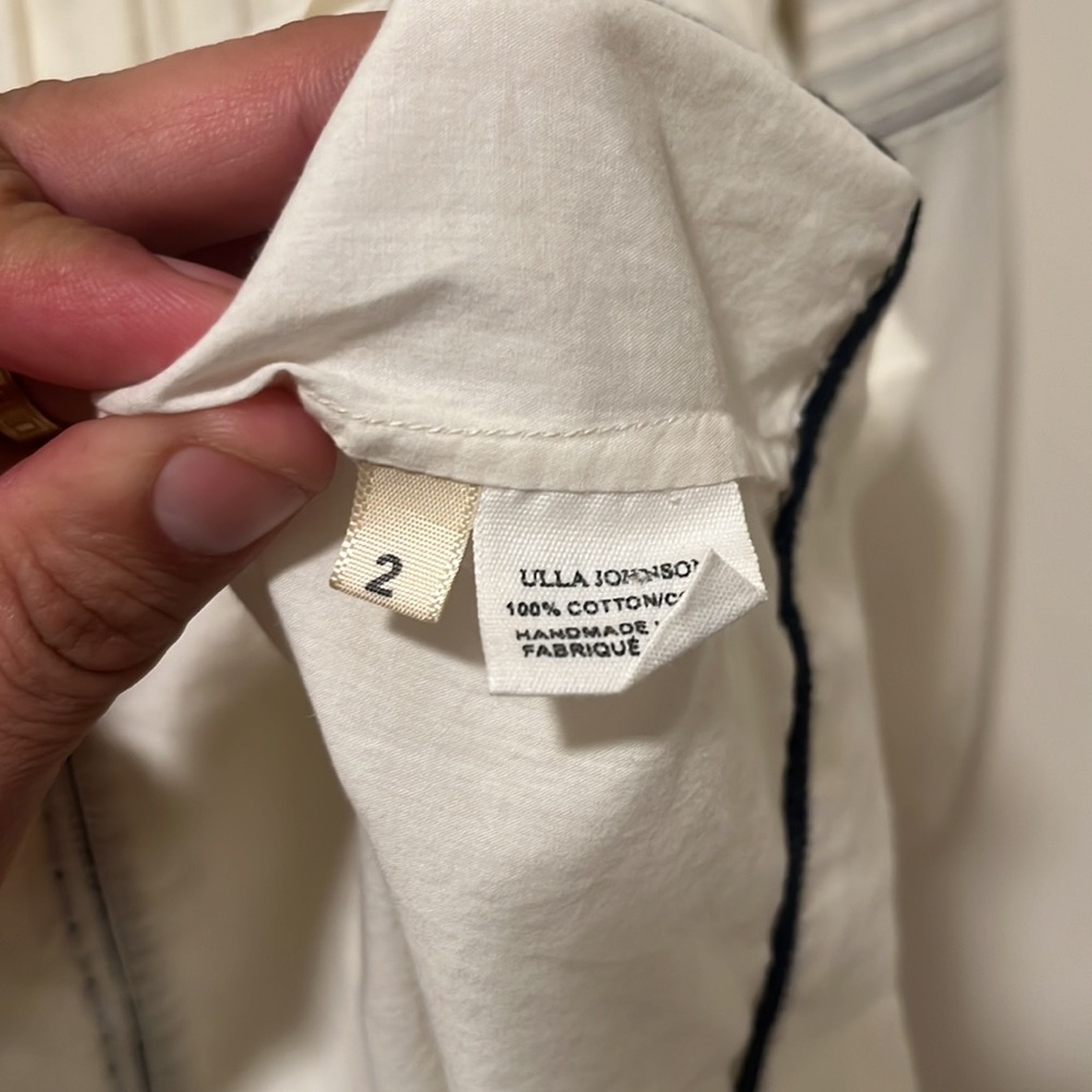 Long sleeve ULLA JOHNSON white dress Size 2 fits 4 - Picture 2 of 3
